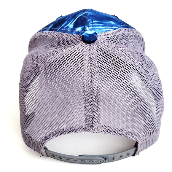 Mossy Oak Plano Snapback Mesh Hat Adjustable‎ Fishing Baseball Cap Blue Camo - Picture 4 of 6